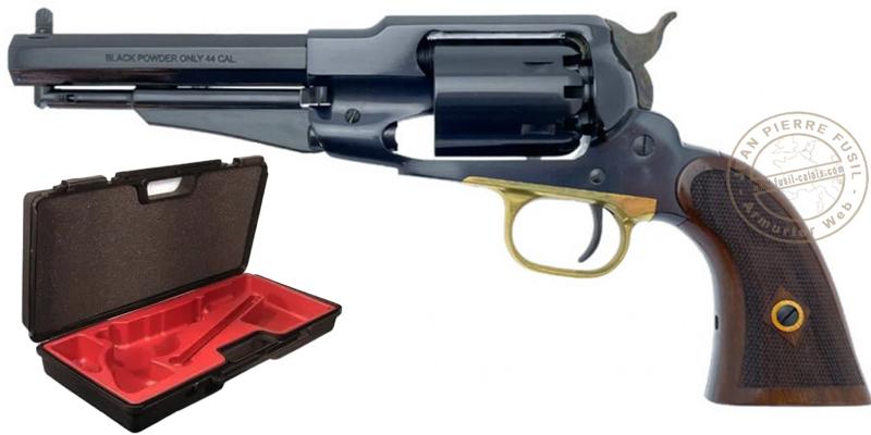 Revolver PIETTA Remington 1858 Acier Cal. 44 - crosse quadrillée + valise - Canon 5,5''