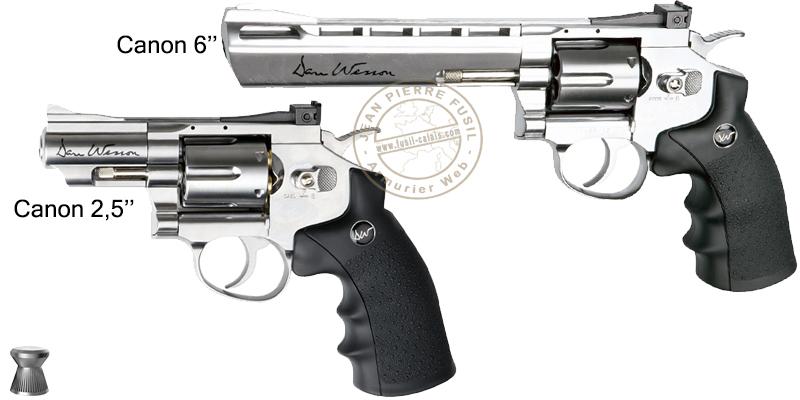 Revolver 4,5 mm CO2 ASG Dan Wesson - Nickelé - Plombs