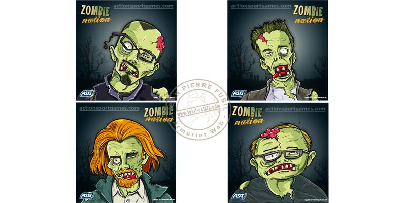 ASG - Lot de 100 cibles Zombies 14 x 14 cm