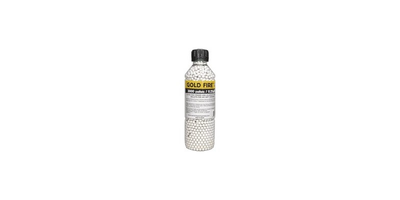Bouteille 3000 billes Soft Air blanches - 0.25g