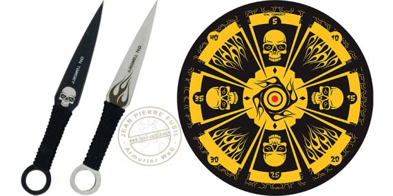 Skull master thowing knife set with target