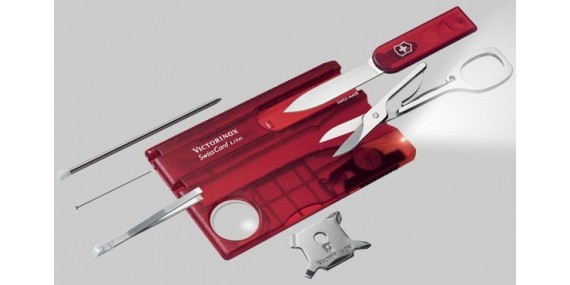 VICTORINOX knife - SwissCard Lite translucent red 8p