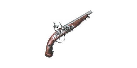 Réplique inerte du pistolet pirate ''Jean Bart'' XVIIIe siècle
