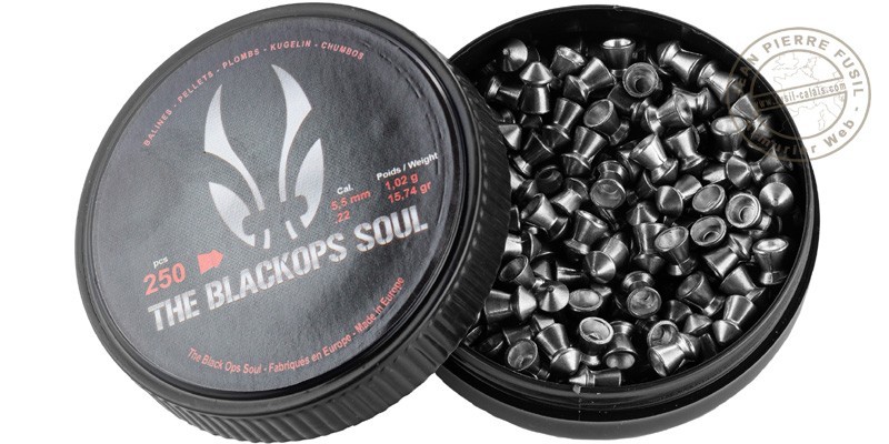 Plombs The Black Ops Soul pointus - calibre 5,5 mm - 2 x 250