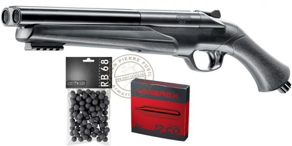 Pack fusil CO2 à balles de caoutchouc Umarex T4E HDS 68 - Cal.68 (16 Joules max)